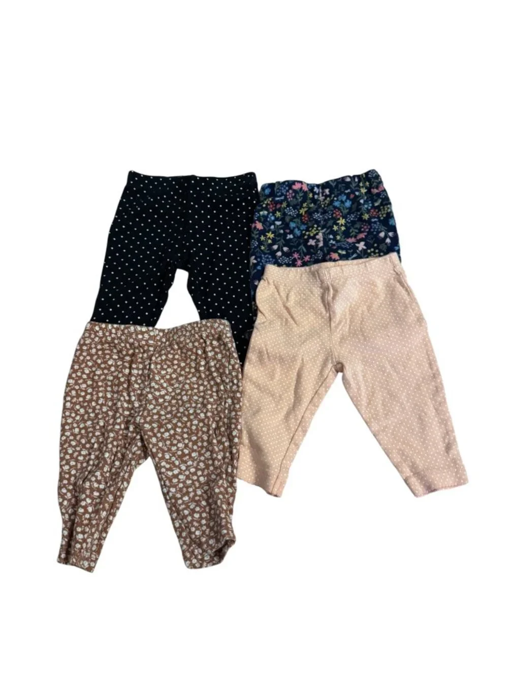 Carter’s Baby Girl 0-3M Printed Leggings & Pants Bundle | Set of 4 Infant Botto